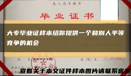 大专毕业证样本给你提供一个和别人平等竞争的机会缩略图