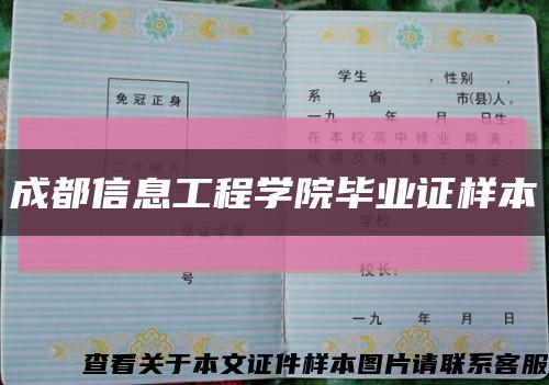 成都信息工程学院毕业证样本缩略图