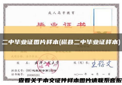 二中毕业证图片样本(磁县二中毕业证样本)缩略图
