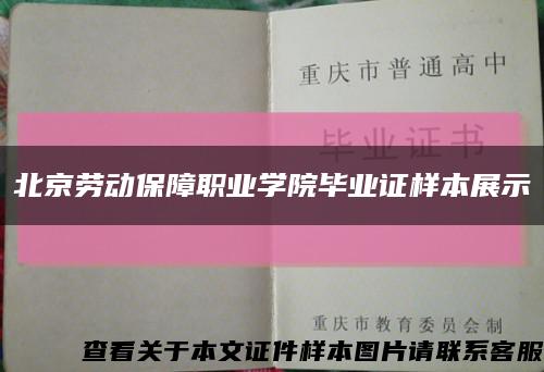 北京劳动保障职业学院毕业证样本展示缩略图