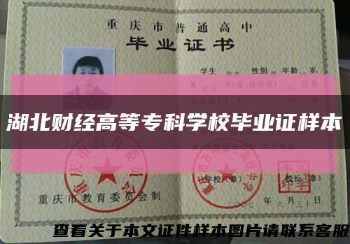 湖北财经高等专科学校毕业证样本缩略图