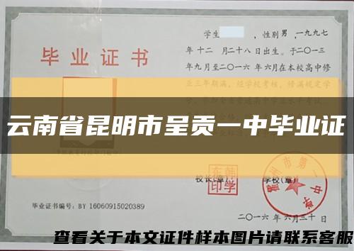 云南省昆明市呈贡一中毕业证缩略图