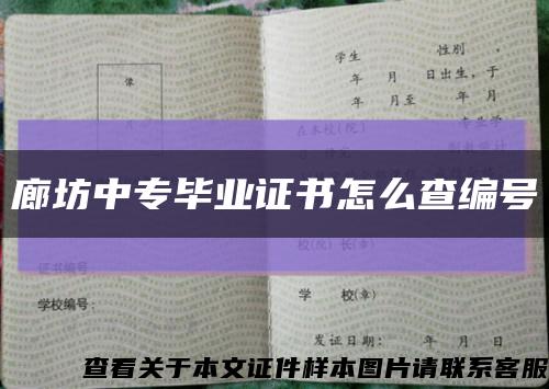 廊坊中专毕业证书怎么查编号缩略图