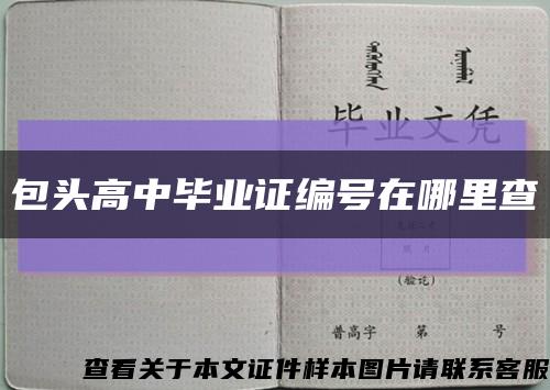 包头高中毕业证编号在哪里查缩略图