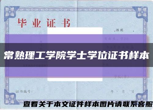 常熟理工学院学士学位证书样本缩略图