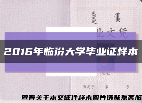 2016年临汾大学毕业证样本缩略图