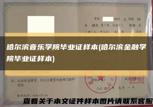 哈尔滨音乐学院毕业证样本(哈尔滨金融学院毕业证样本)缩略图