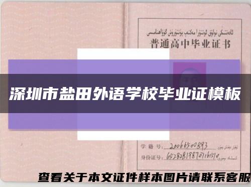 深圳市盐田外语学校毕业证模板缩略图