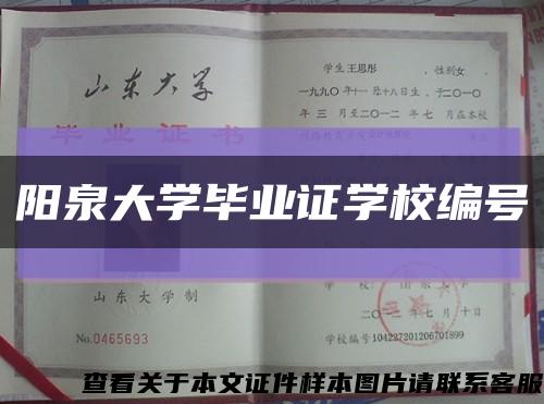 阳泉大学毕业证学校编号缩略图