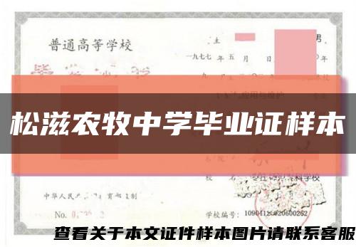 松滋农牧中学毕业证样本缩略图
