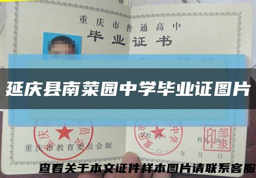 延庆县南菜园中学毕业证图片缩略图