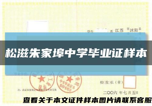 松滋朱家埠中学毕业证样本缩略图