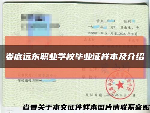 娄底远东职业学校毕业证样本及介绍缩略图