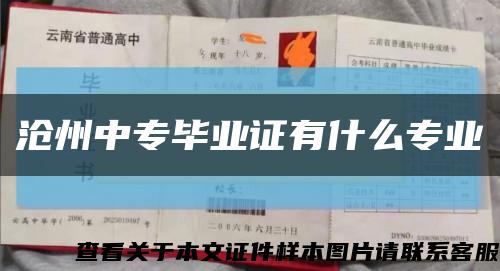 沧州中专毕业证有什么专业缩略图