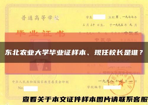 东北农业大学毕业证样本、现任校长是谁？缩略图