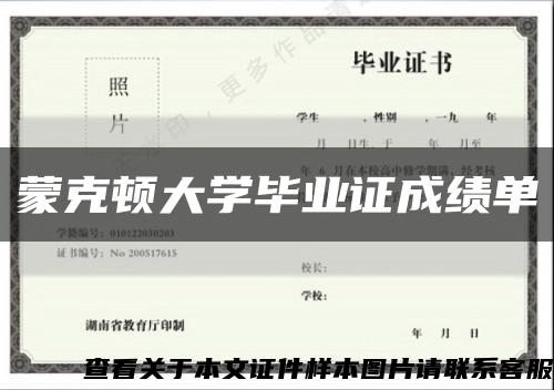 蒙克顿大学毕业证成绩单缩略图