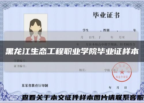 黑龙江生态工程职业学院毕业证样本缩略图
