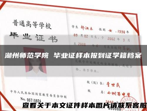 湖州师范学院 毕业证样本报到证学籍档案缩略图