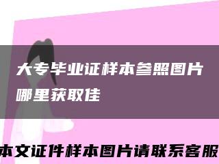 大专毕业证样本参照图片哪里获取佳缩略图