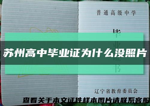 苏州高中毕业证为什么没照片缩略图