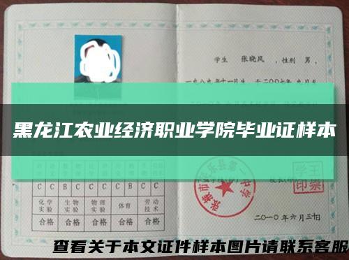 黑龙江农业经济职业学院毕业证样本缩略图