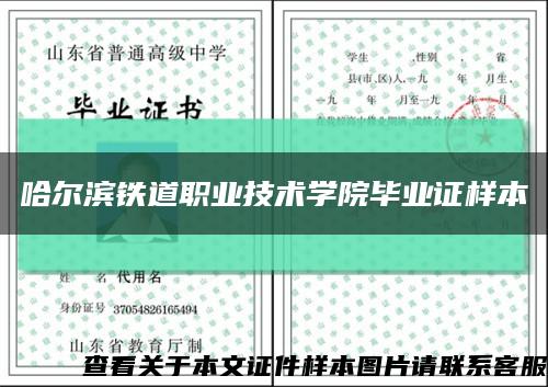 哈尔滨铁道职业技术学院毕业证样本缩略图