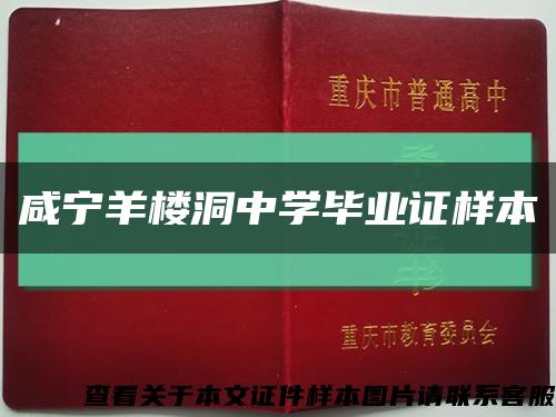 咸宁羊楼洞中学毕业证样本缩略图