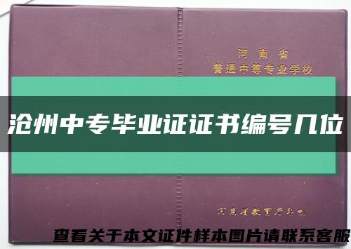 沧州中专毕业证证书编号几位缩略图