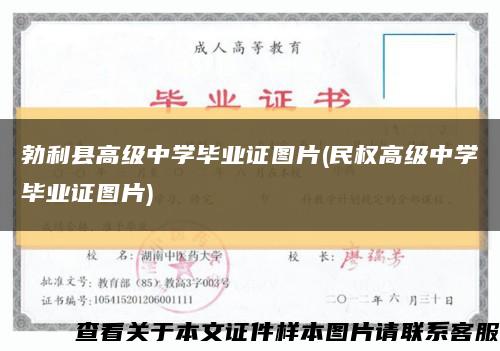 勃利县高级中学毕业证图片(民权高级中学毕业证图片)缩略图