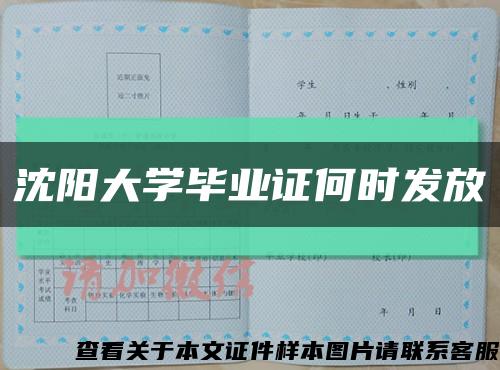 沈阳大学毕业证何时发放缩略图
