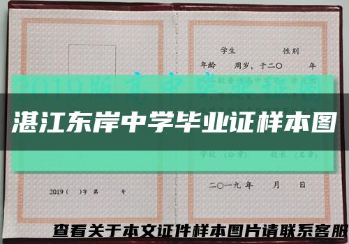 湛江东岸中学毕业证样本图缩略图