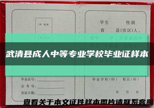 武清县成人中等专业学校毕业证样本缩略图