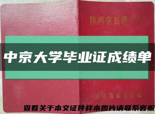 中京大学毕业证成绩单缩略图