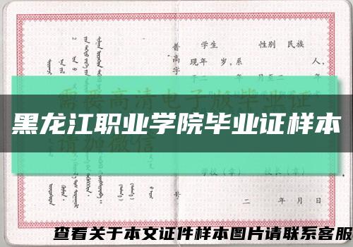 黑龙江职业学院毕业证样本缩略图