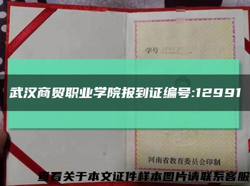 武汉商贸职业学院报到证编号:12991缩略图