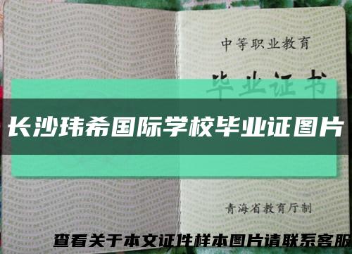 长沙玮希国际学校毕业证图片缩略图