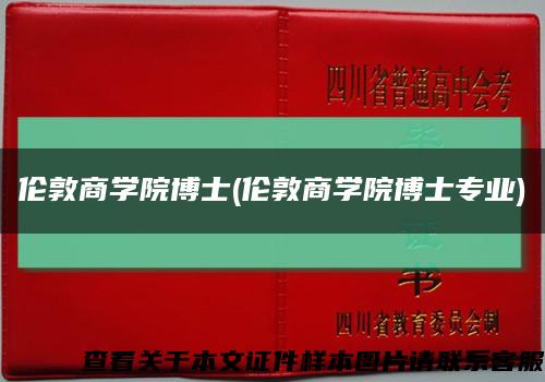 伦敦商学院博士(伦敦商学院博士专业)缩略图