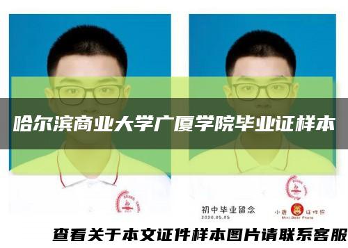 哈尔滨商业大学广厦学院毕业证样本缩略图