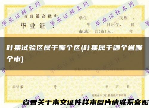 叶集试验区属于哪个区(叶集属于哪个省哪个市)缩略图