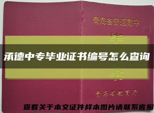 承德中专毕业证书编号怎么查询缩略图