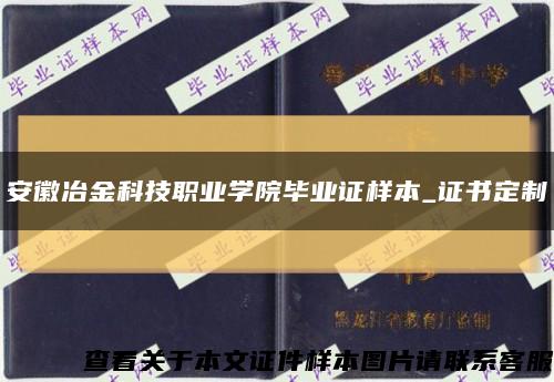 安徽冶金科技职业学院毕业证样本_证书定制缩略图