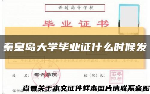 秦皇岛大学毕业证什么时候发缩略图
