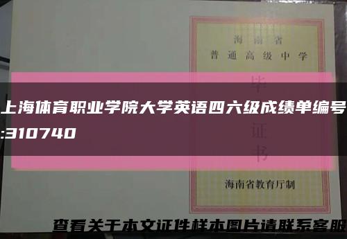 上海体育职业学院大学英语四六级成绩单编号:310740缩略图
