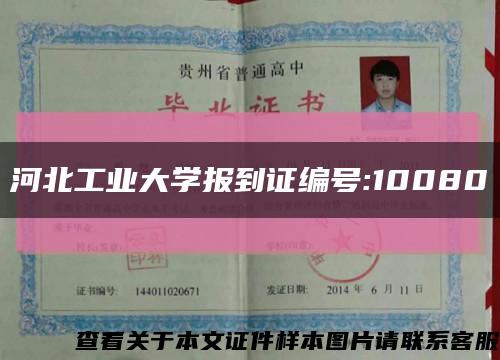 河北工业大学报到证编号:10080缩略图
