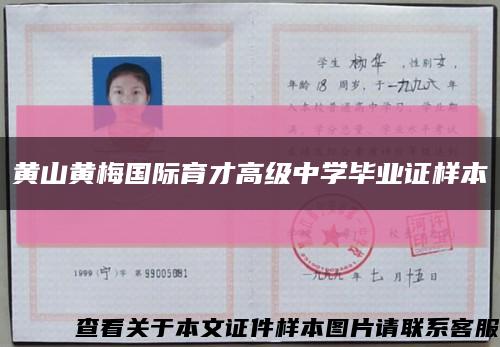 黄山黄梅国际育才高级中学毕业证样本缩略图