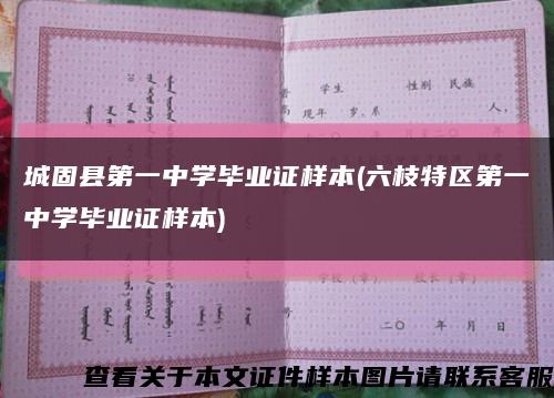城固县第一中学毕业证样本(六枝特区第一中学毕业证样本)缩略图