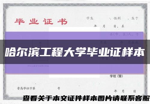 哈尔滨工程大学毕业证样本缩略图