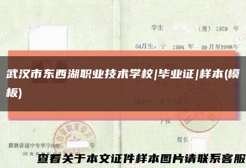 武汉市东西湖职业技术学校|毕业证|样本(模板)缩略图