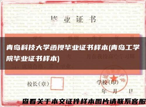 青岛科技大学函授毕业证书样本(青岛工学院毕业证书样本)缩略图