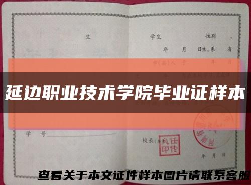 延边职业技术学院毕业证样本缩略图